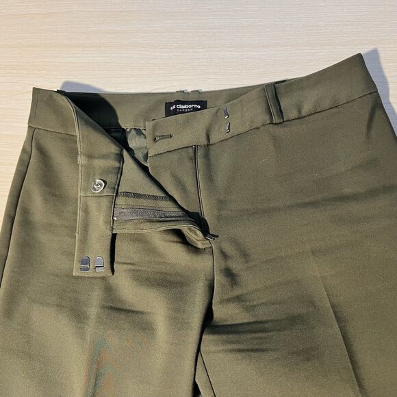 Women's 6 Liz Claiborne Career Emma Classic Stretch Dress Pants Olive Green - Picture 4 of 10